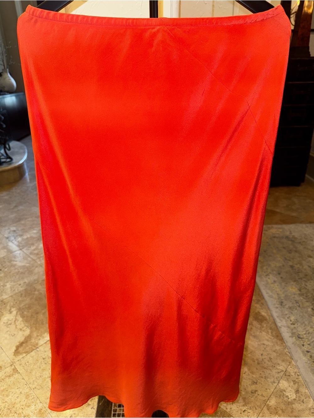 Eileen Fisher Vibrant Coral Red Maxi Skirt